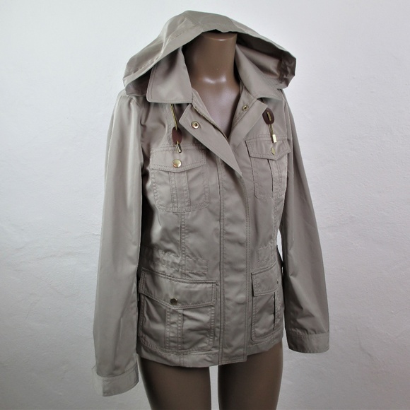 Talbots Jackets & Blazers - TALBOTS Khaki Beige SAFARI Hooded RAIN Jacket NWT!